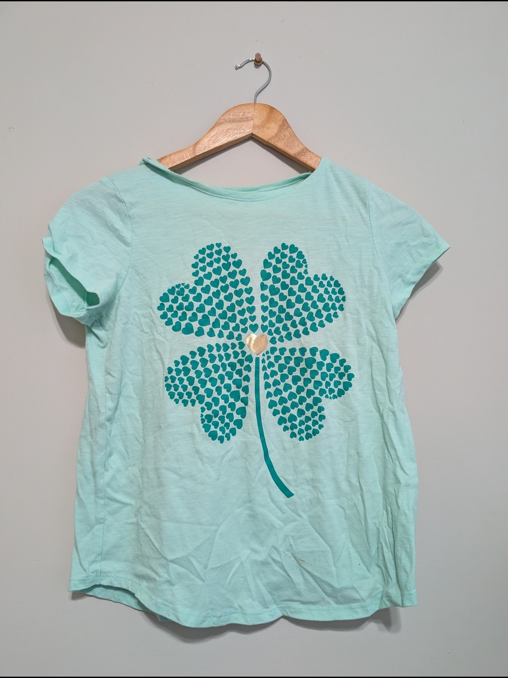 Mint Green Graphic Clover Tee